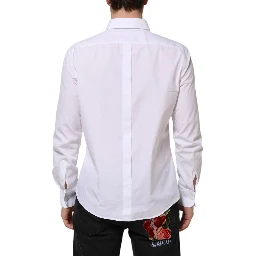 White Cotton Long Sleeves GOLD Formal Shirt