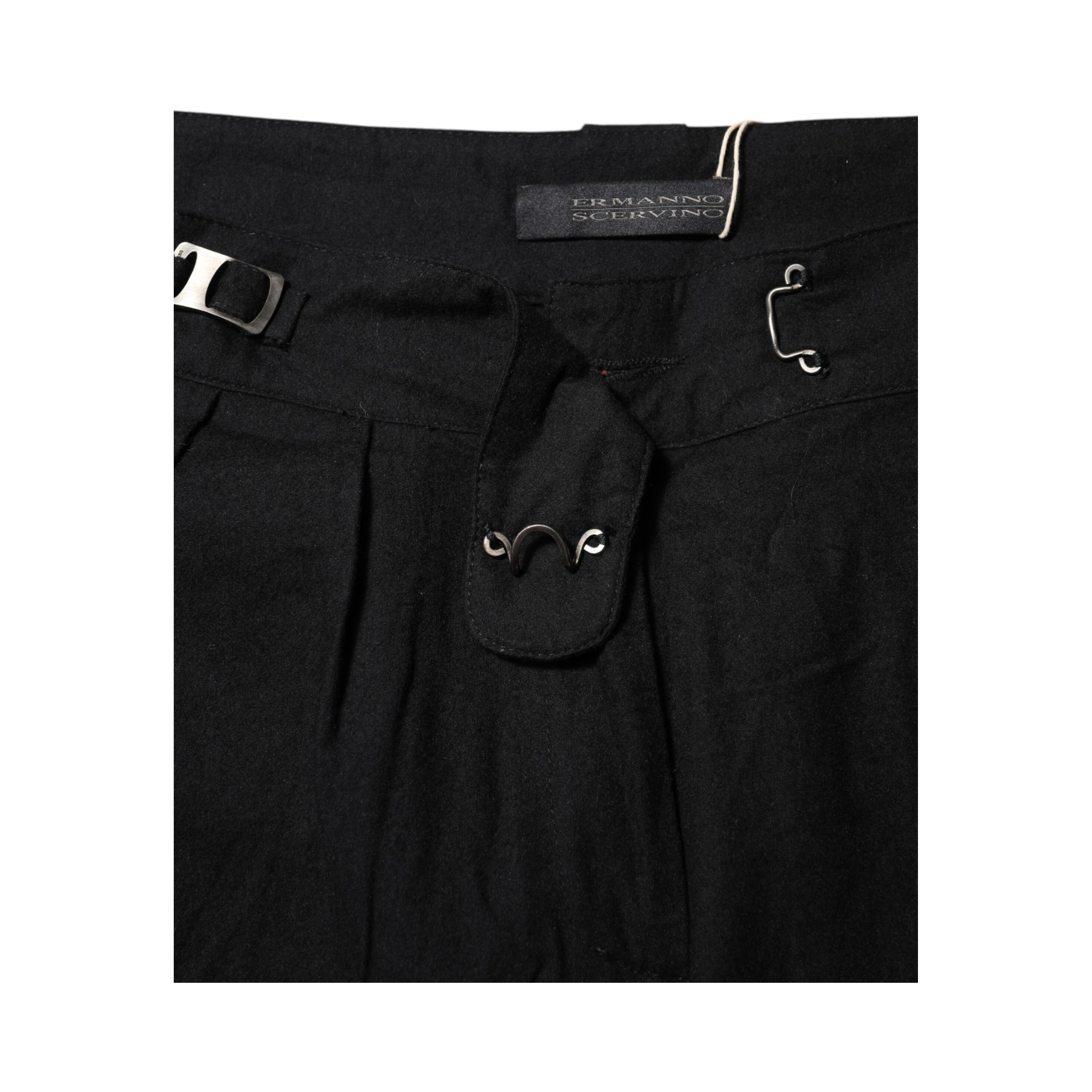 Black Straight Fit High Waist Pants