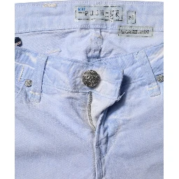 Light Blue Cotton Slim Fit Denim Low Waist Denim Jeans