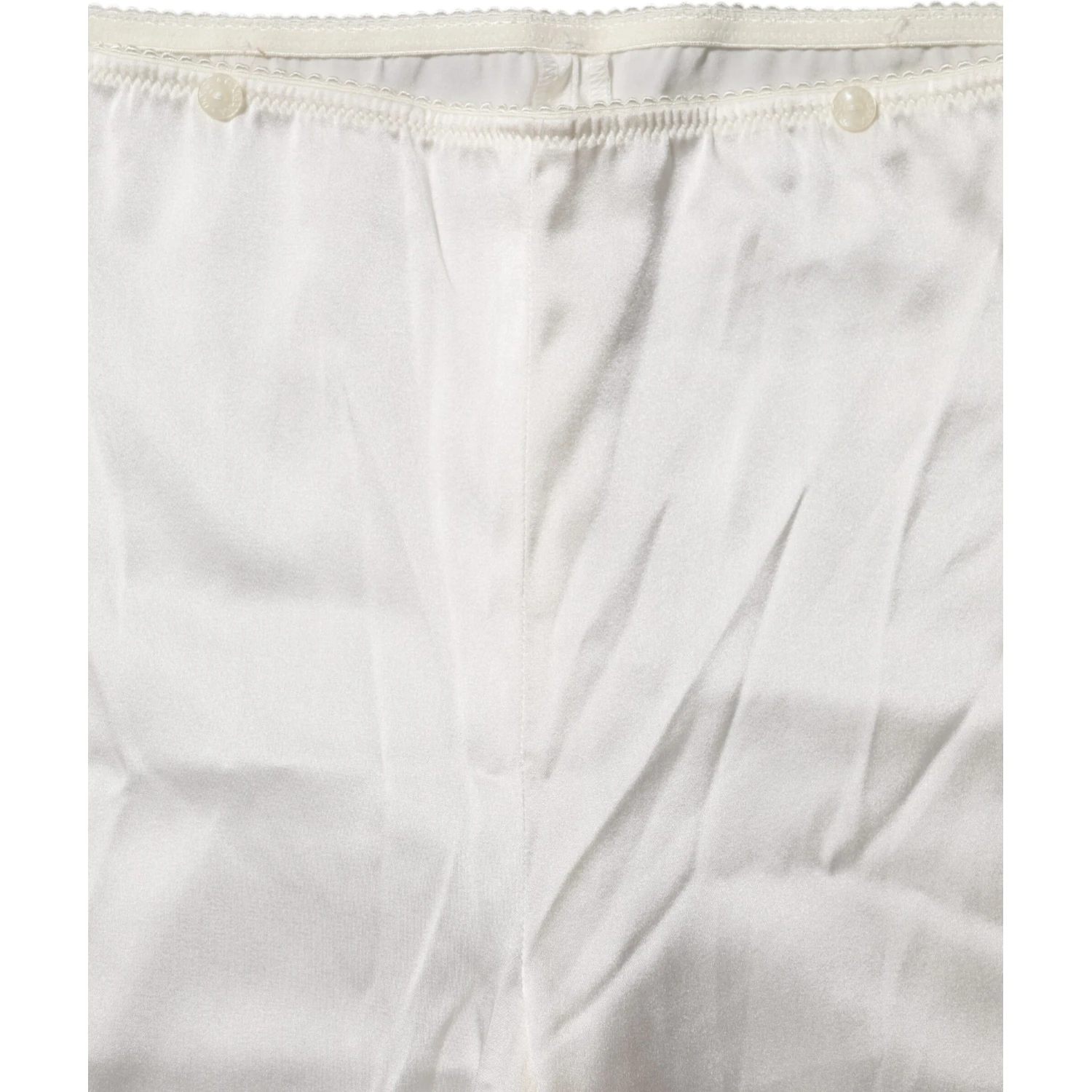 Ivory Silk Tapered High Waist Pants