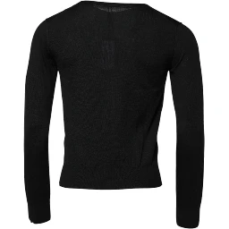 Black Cashmere Crew Neck Long Sleeves T-shirt