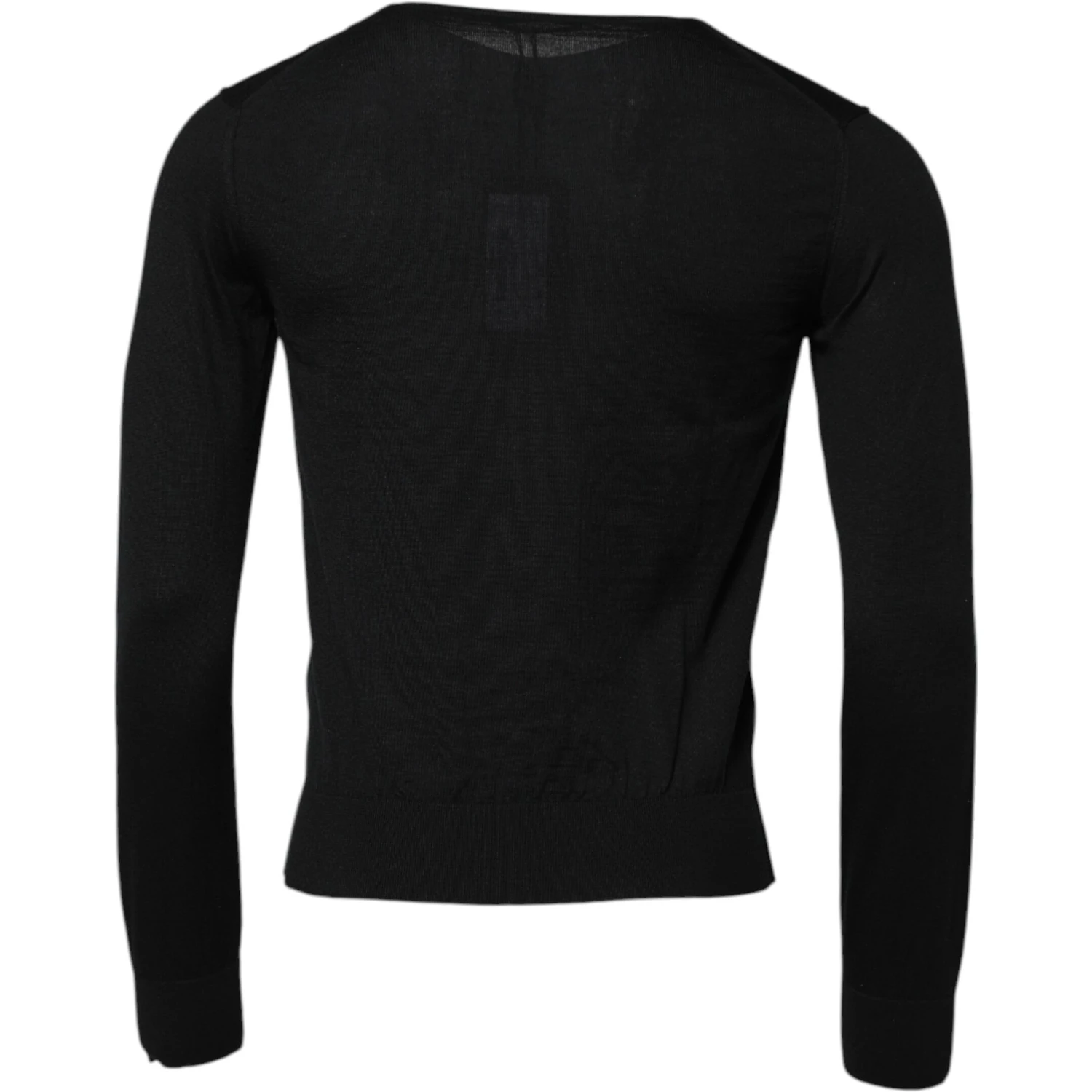 Black Cashmere Crew Neck Long Sleeves T-shirt