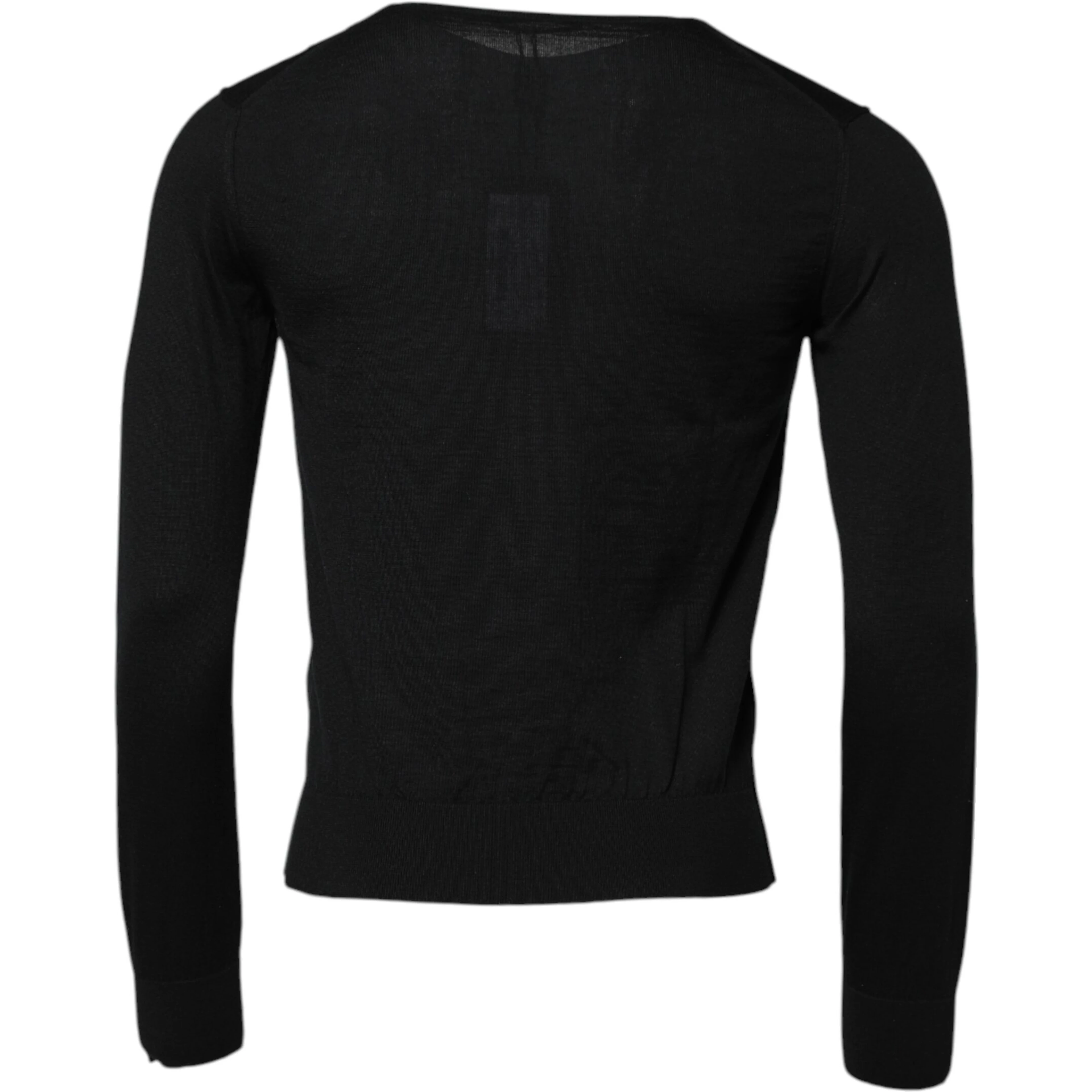 Black Cashmere Crew Neck Long Sleeves T-shirt