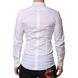 White Cotton GOLD Dress Formal Shirt