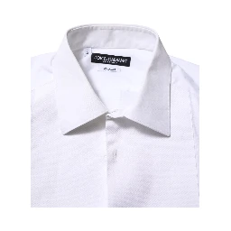 White Bib Cotton Poplin GOLD Formal Shirt