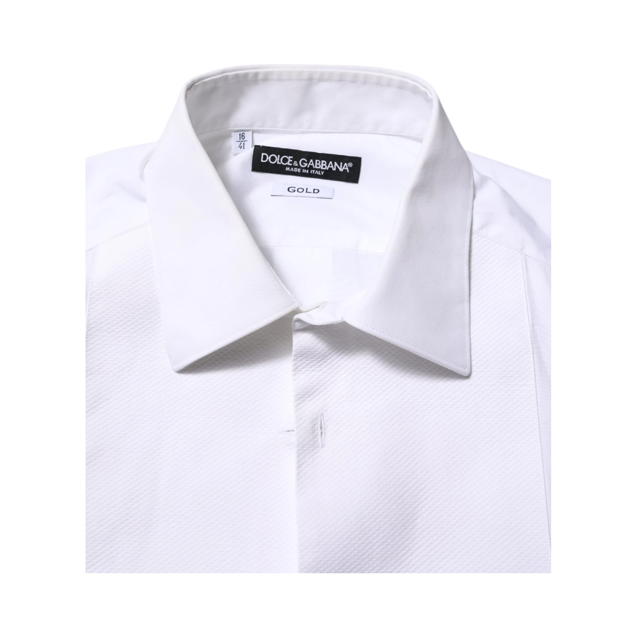 White Bib Cotton Poplin GOLD Formal Shirt