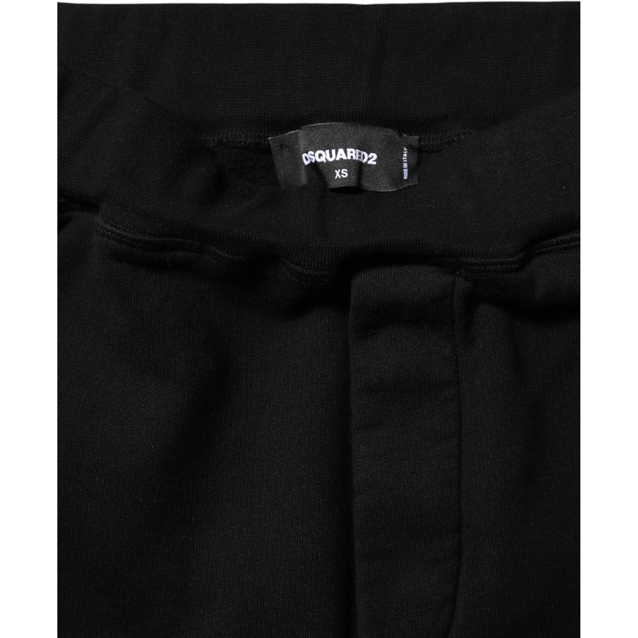 Black Red Cotton Straight Fit Jogger Pants
