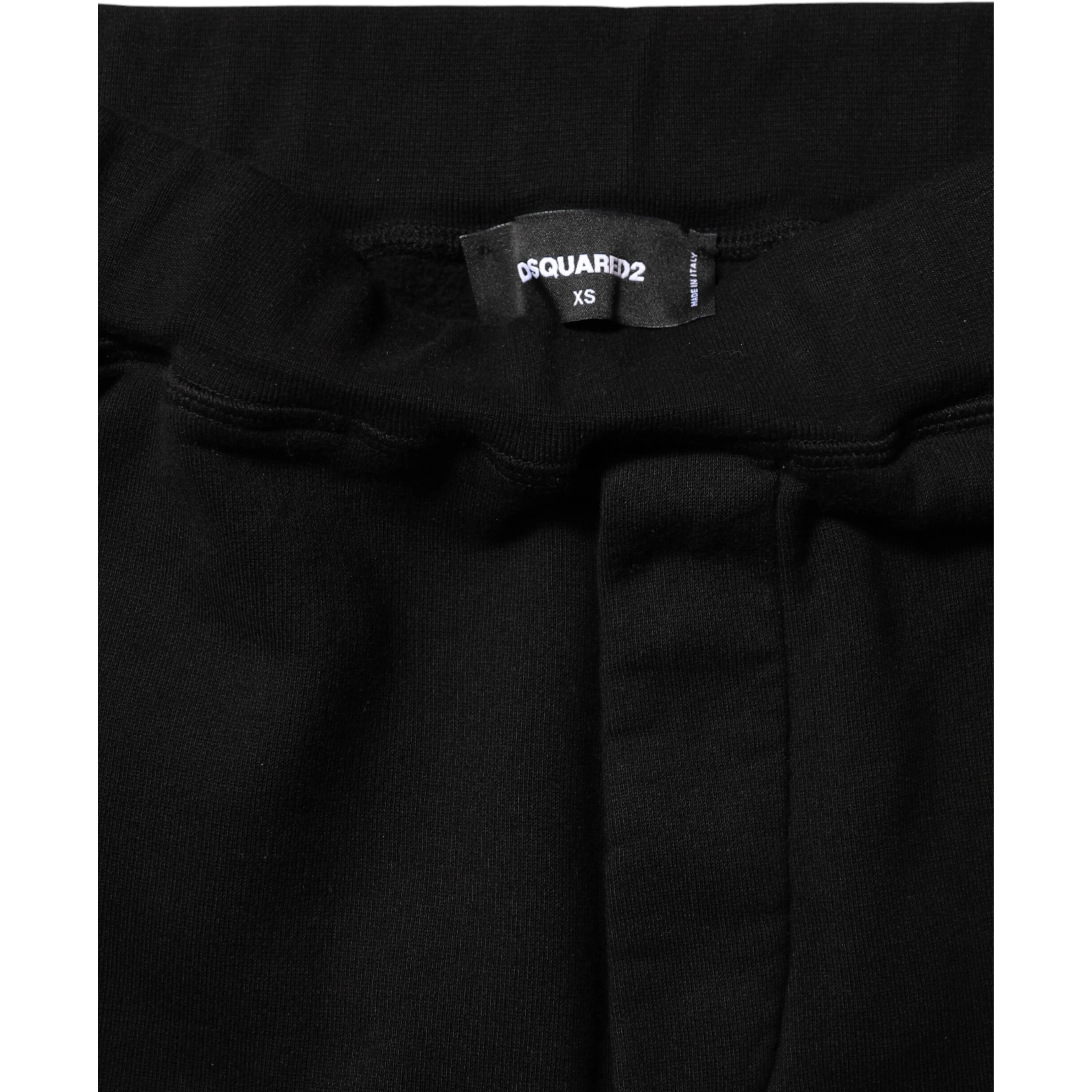 Black Red Cotton Straight Fit Jogger Pants