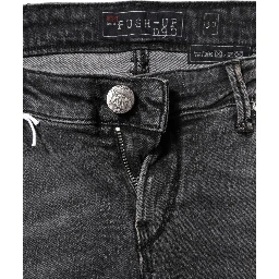 Dark Gray Cotton Slim Fit Denim Low Waist Denim Jeans