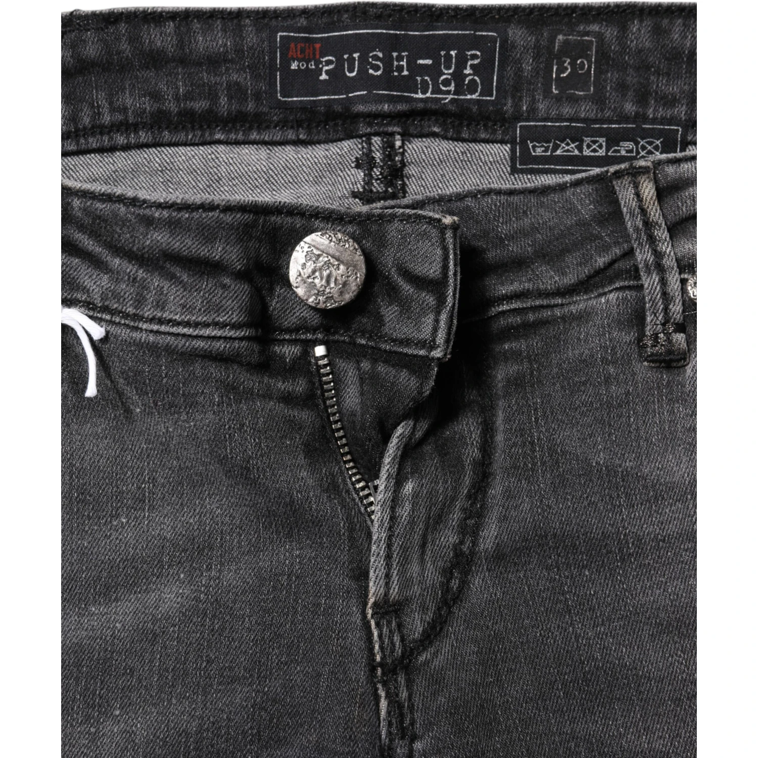 Dark Gray Cotton Slim Fit Denim Low Waist Denim Jeans