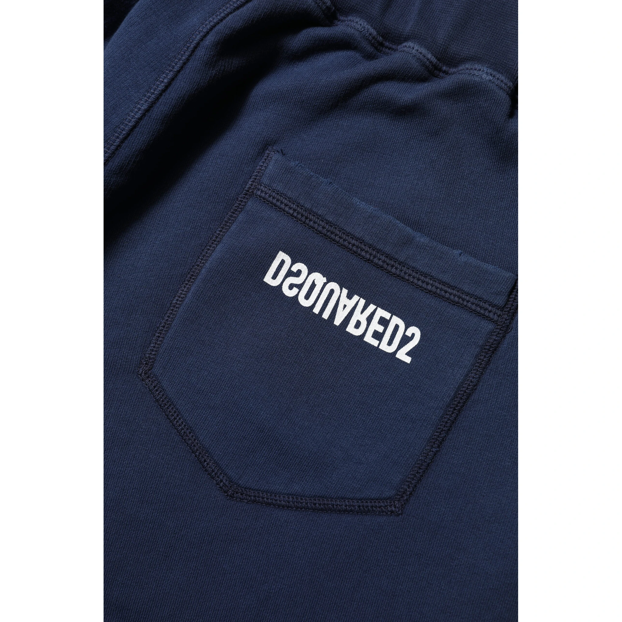 Blue Cotton Mid Waisted Jogger Pants
