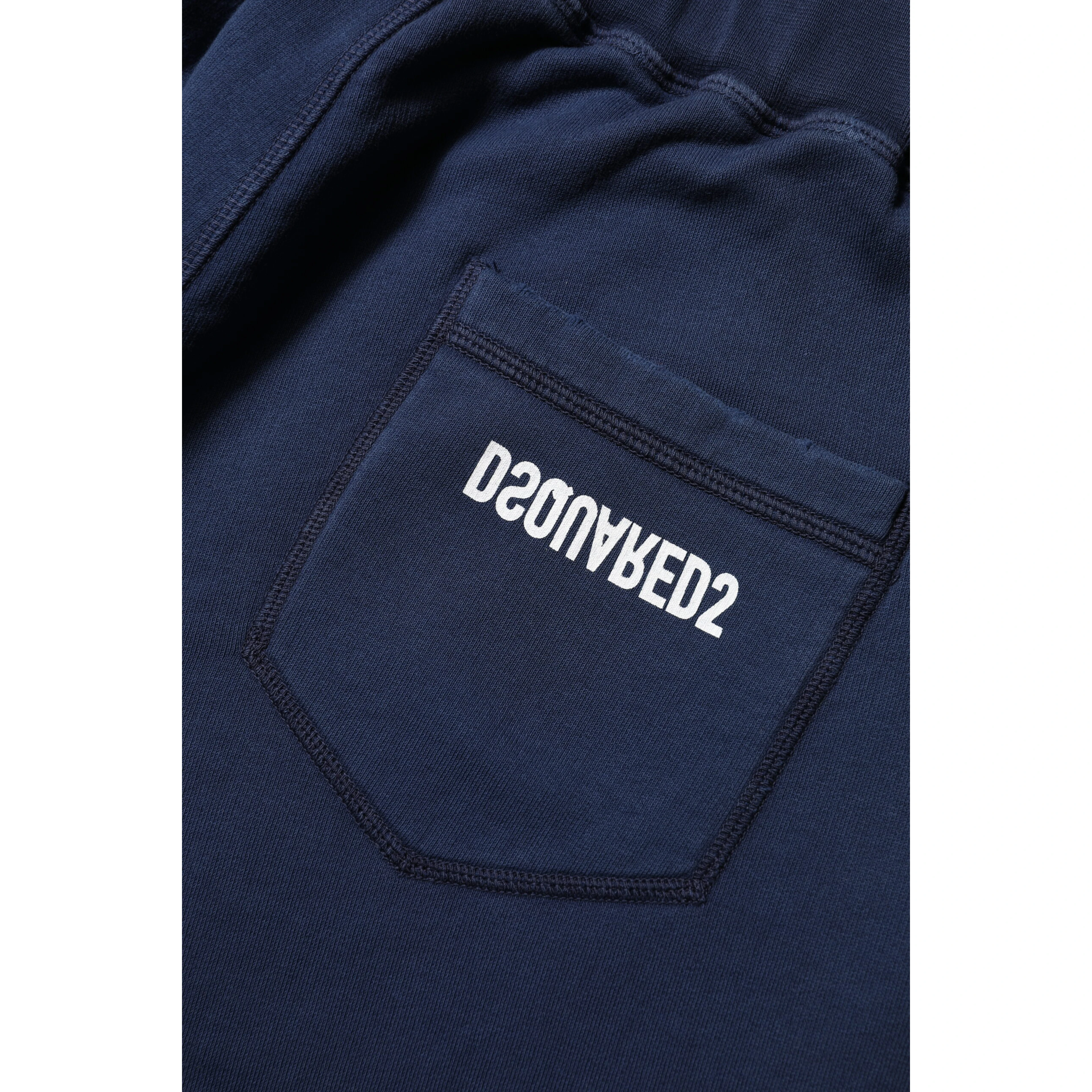 Blue Cotton Mid Waisted Jogger Pants