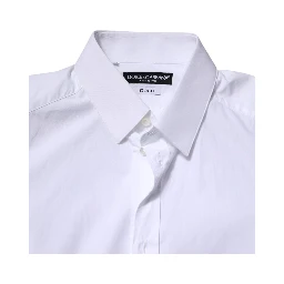 White Cotton GOLD Long Sleeves Formal Shirt