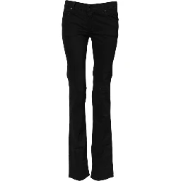 Black Cotton Stretch Flared Bootcut Denim Jeans