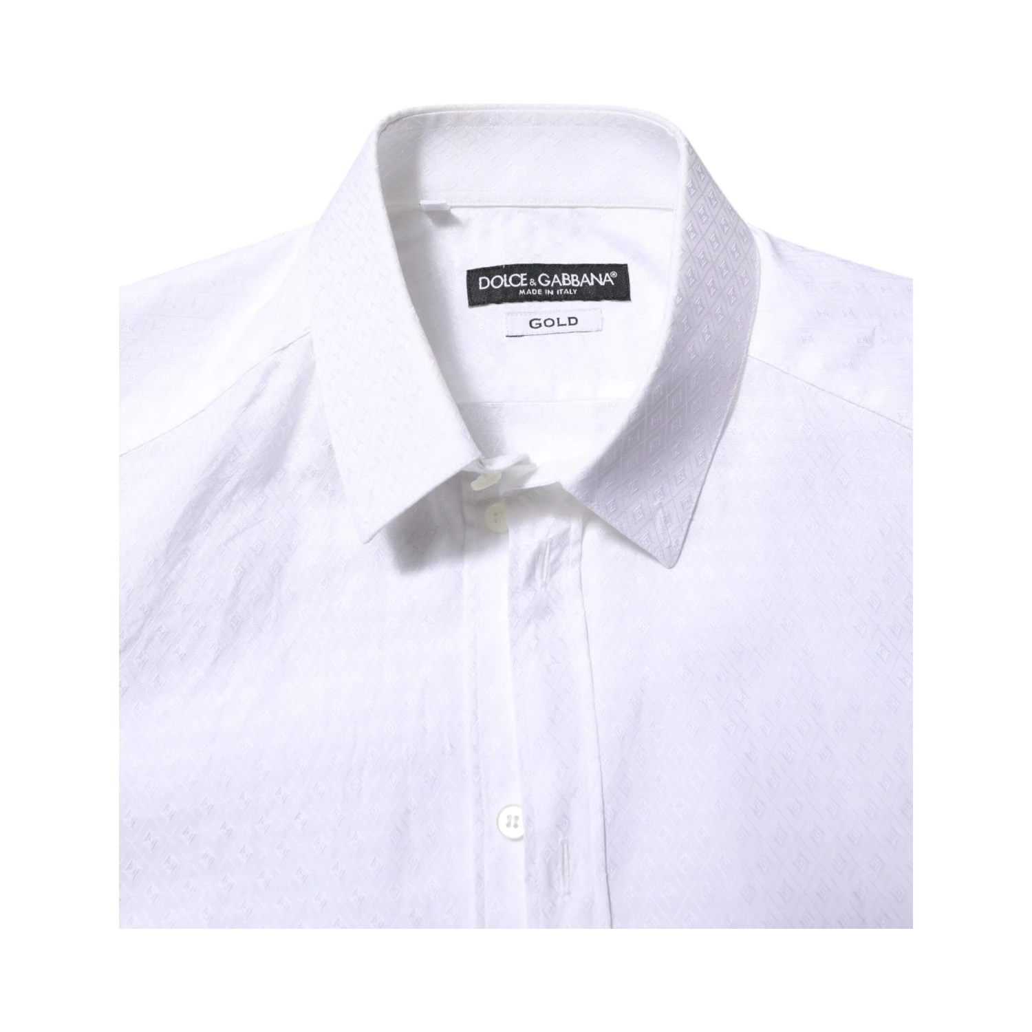 White Cotton GOLD Long Sleeves Formal Shirt