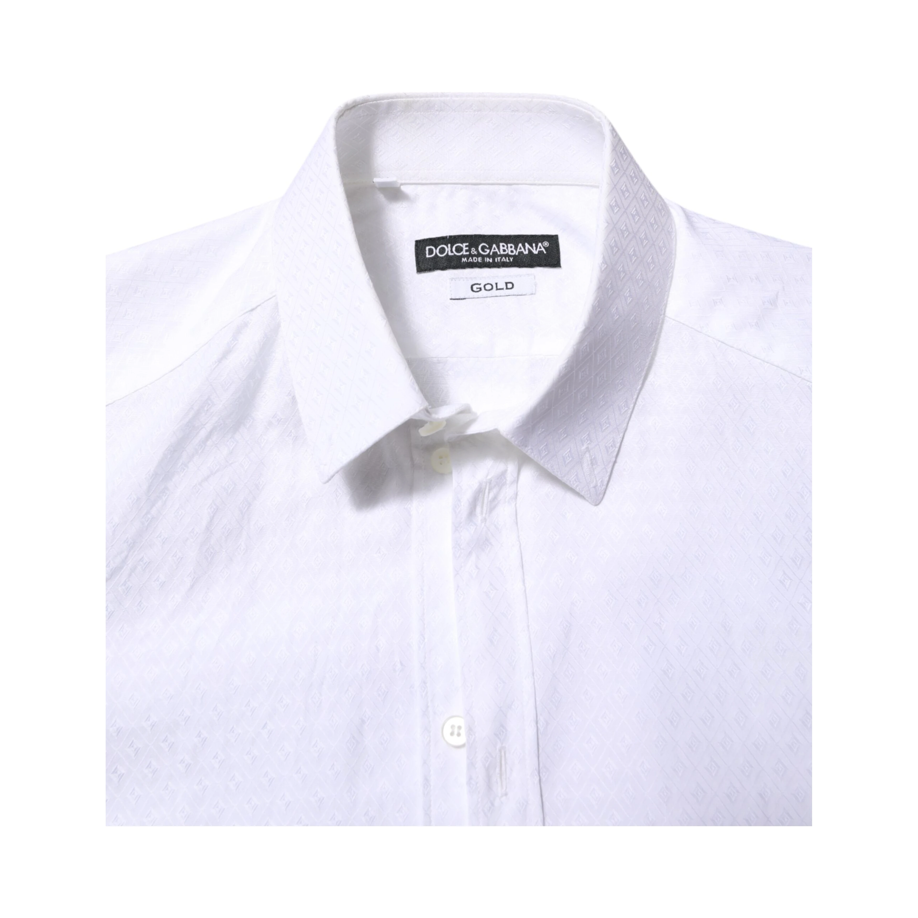 White Cotton GOLD Long Sleeves Formal Shirt