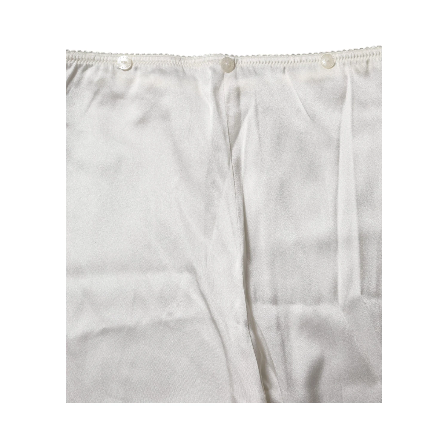 Ivory Silk Tapered High Waist Pants