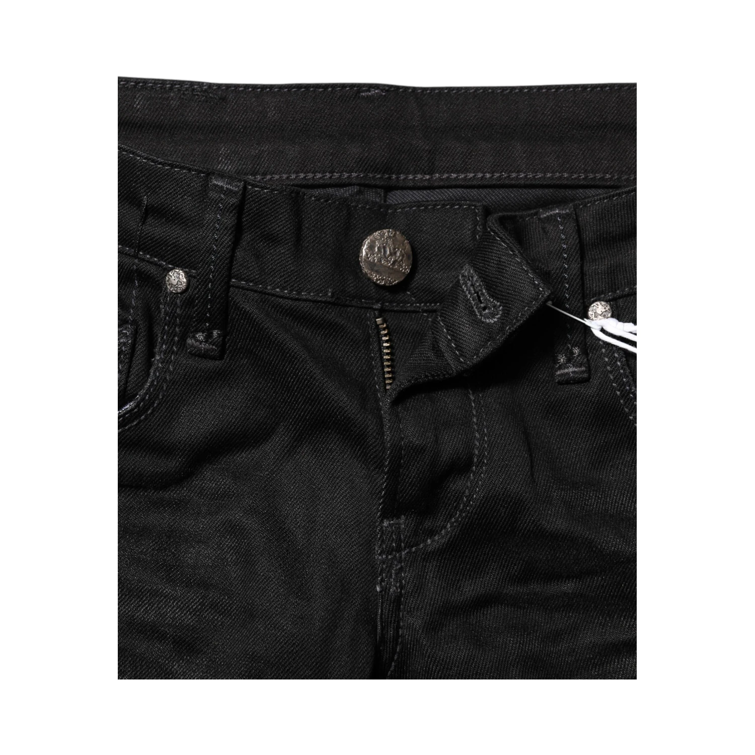 Black Cotton Slim Fit Denim Low Waist Denim Jeans