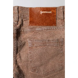 Brown Cotton Slim Fit Denim Low Waist Jeans