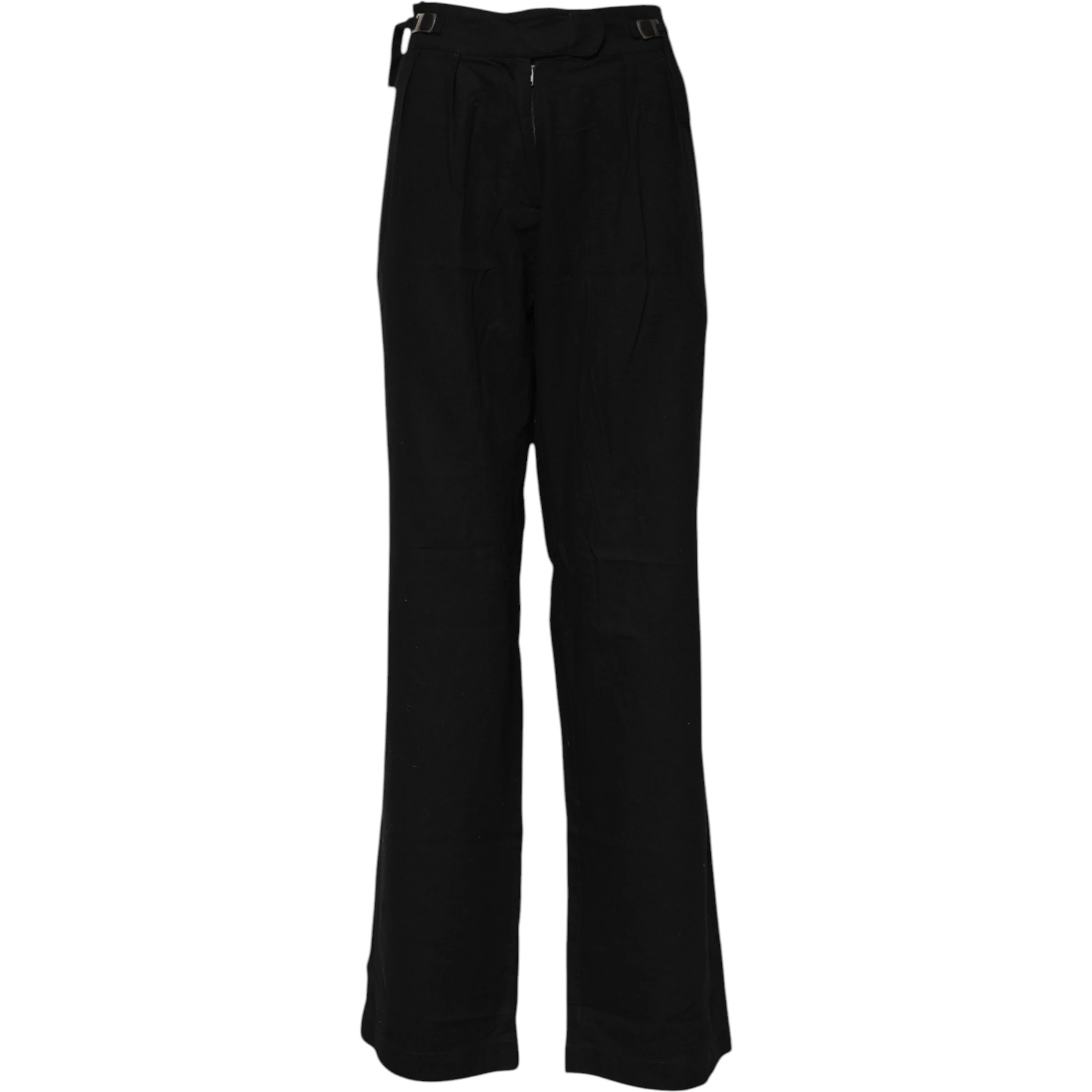 Black Straight Fit High Waist Pants