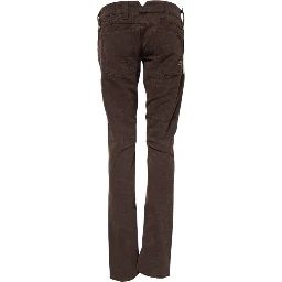 Brown Cotton Low Waist Skinny Casual Jeans