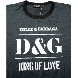 Black Cotton Printed Short Sleeves T-shirt