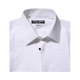 White Cotton GOLD Bib Poplin Formal Shirt