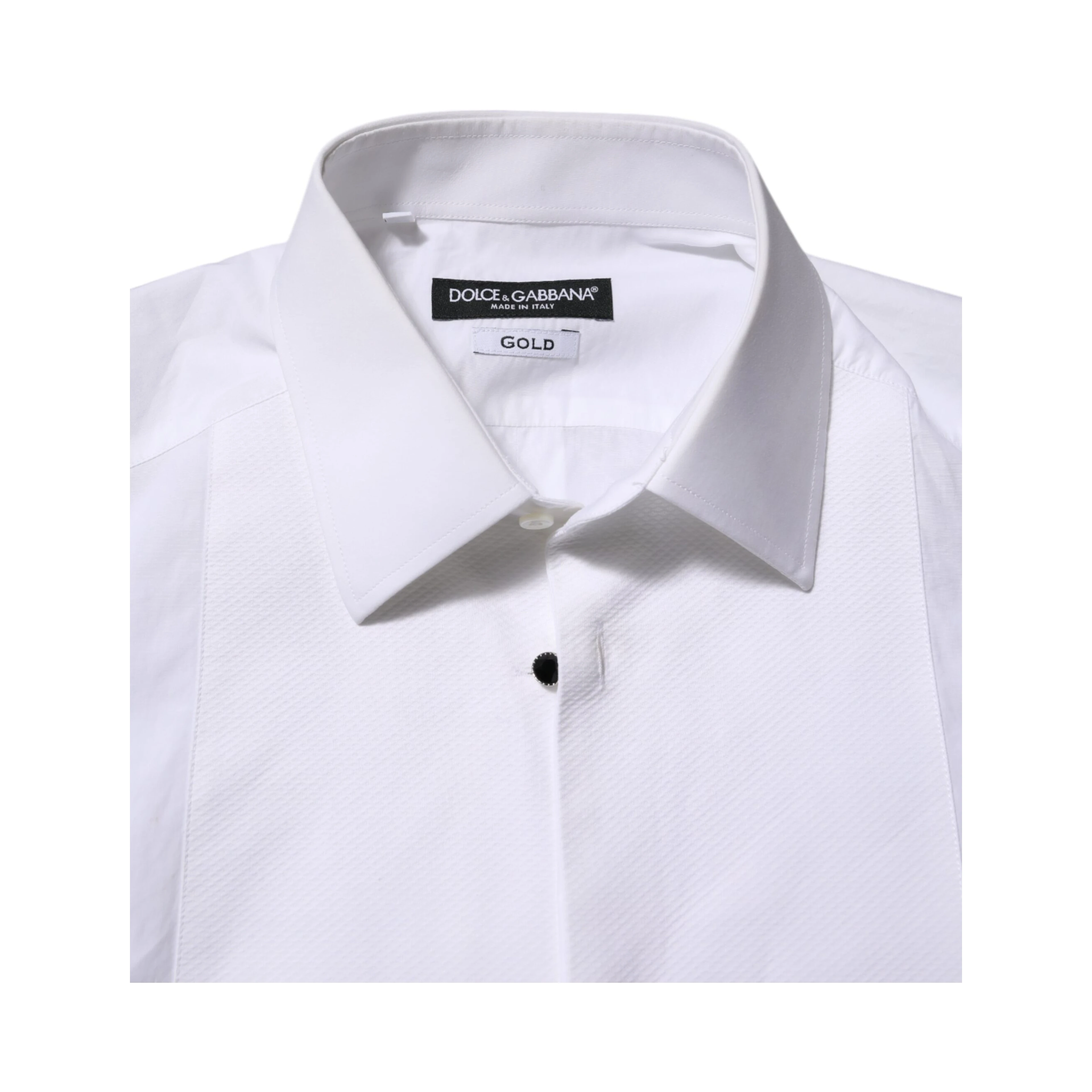 White Cotton GOLD Bib Poplin Formal Shirt