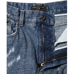 Blue Tattered High Waist Women Denim Jeans