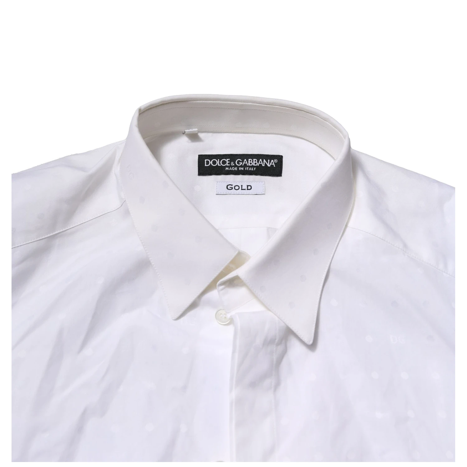 White Cotton GOLD Dress Formal Shirt