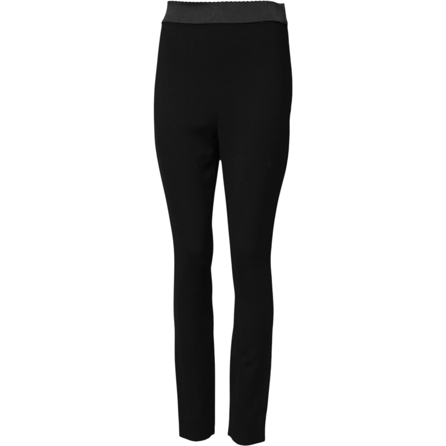 Black Wool Leggings Stretch Pants