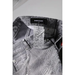 Gray Washed Mid Waist Tapered Jeans