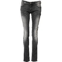 Dark Gray Cotton Slim Fit Denim Low Waist Denim Jeans