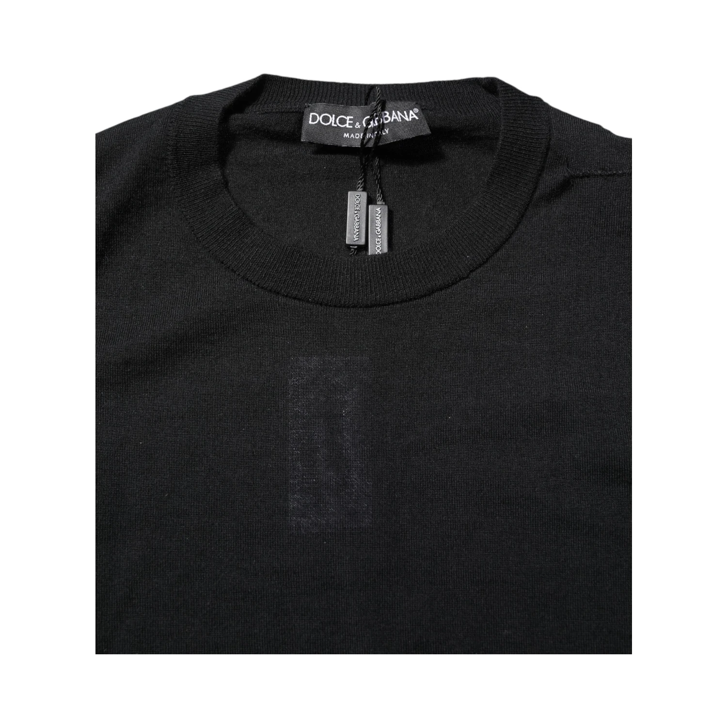 Black Cashmere Crew Neck Long Sleeves T-shirt