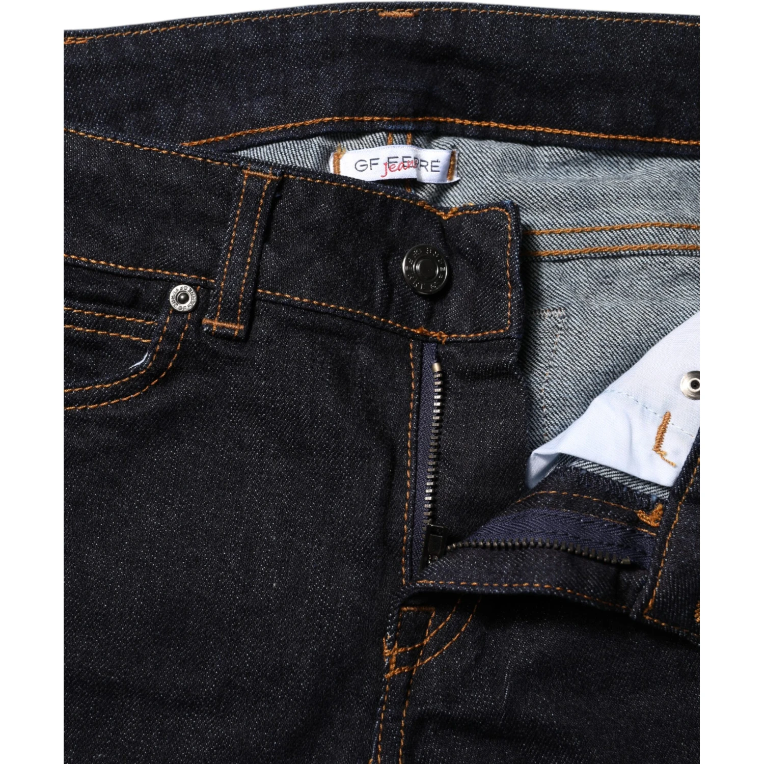 Dark Blue Cotton Mid Waisted Skinny Denim Jeans