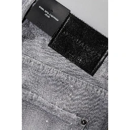 Gray Washed Mid Waist Tapered Jeans