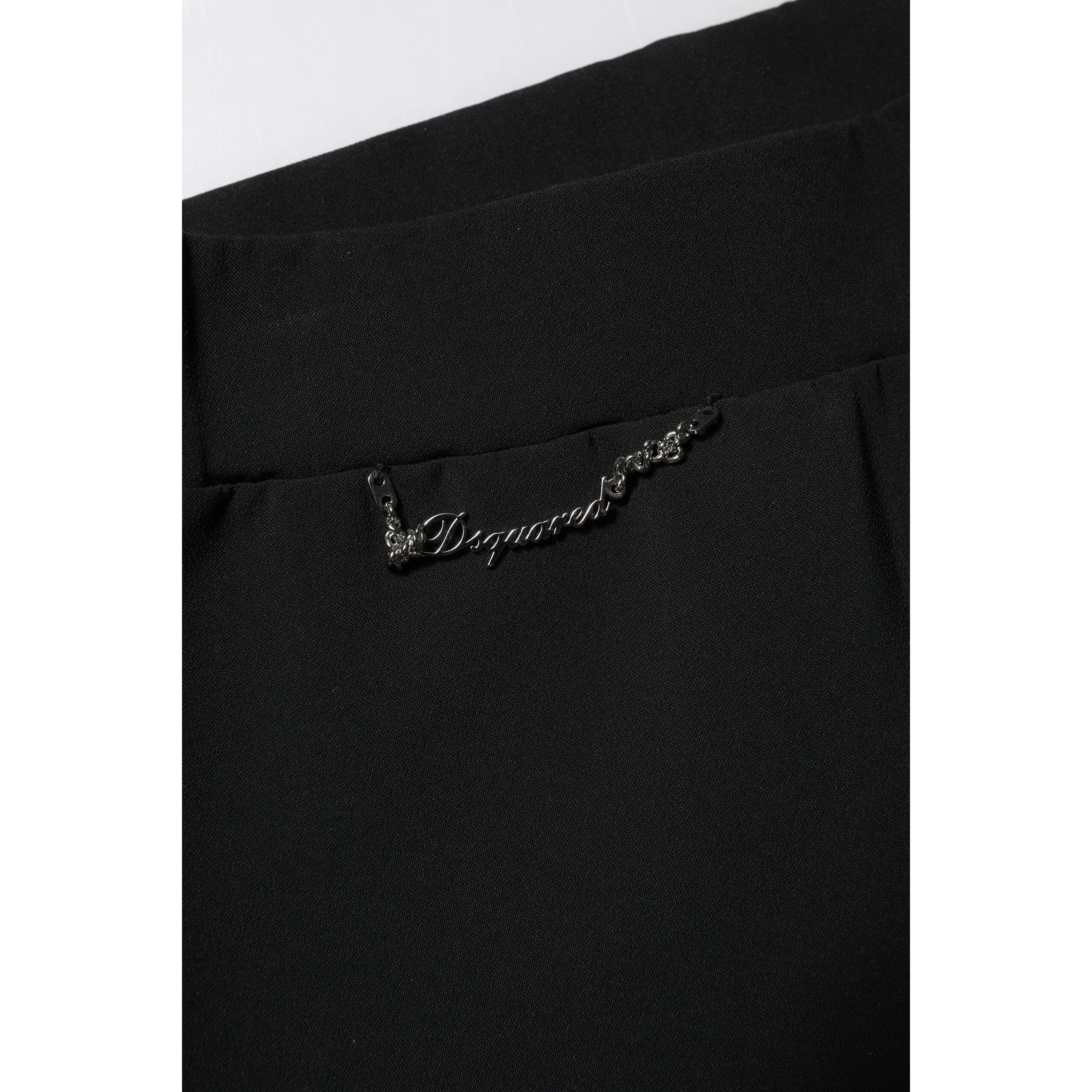 Black Polyester High Waisted Flared Pants