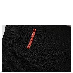 Black Red Cotton Straight Fit Jogger Pants