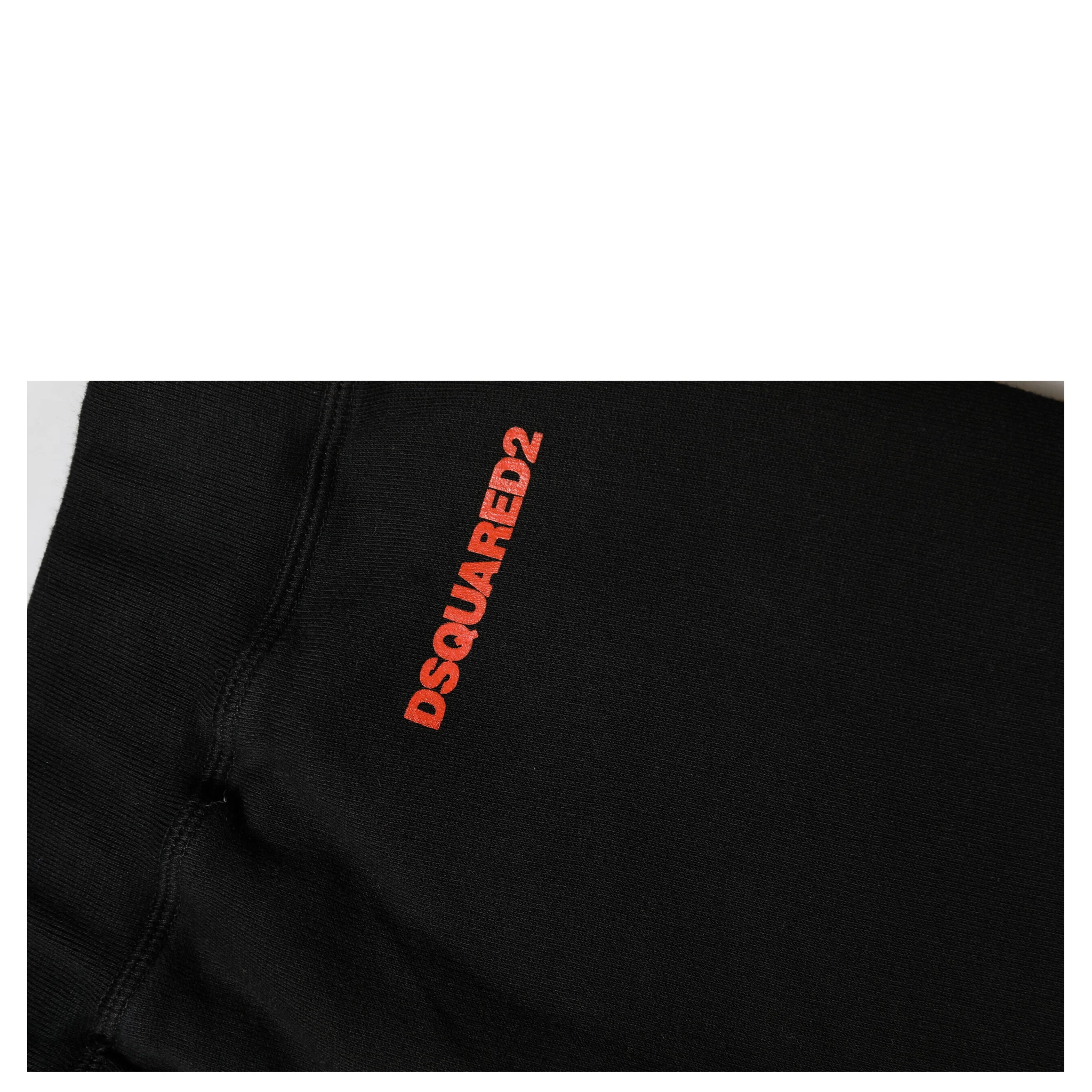Black Red Cotton Straight Fit Jogger Pants