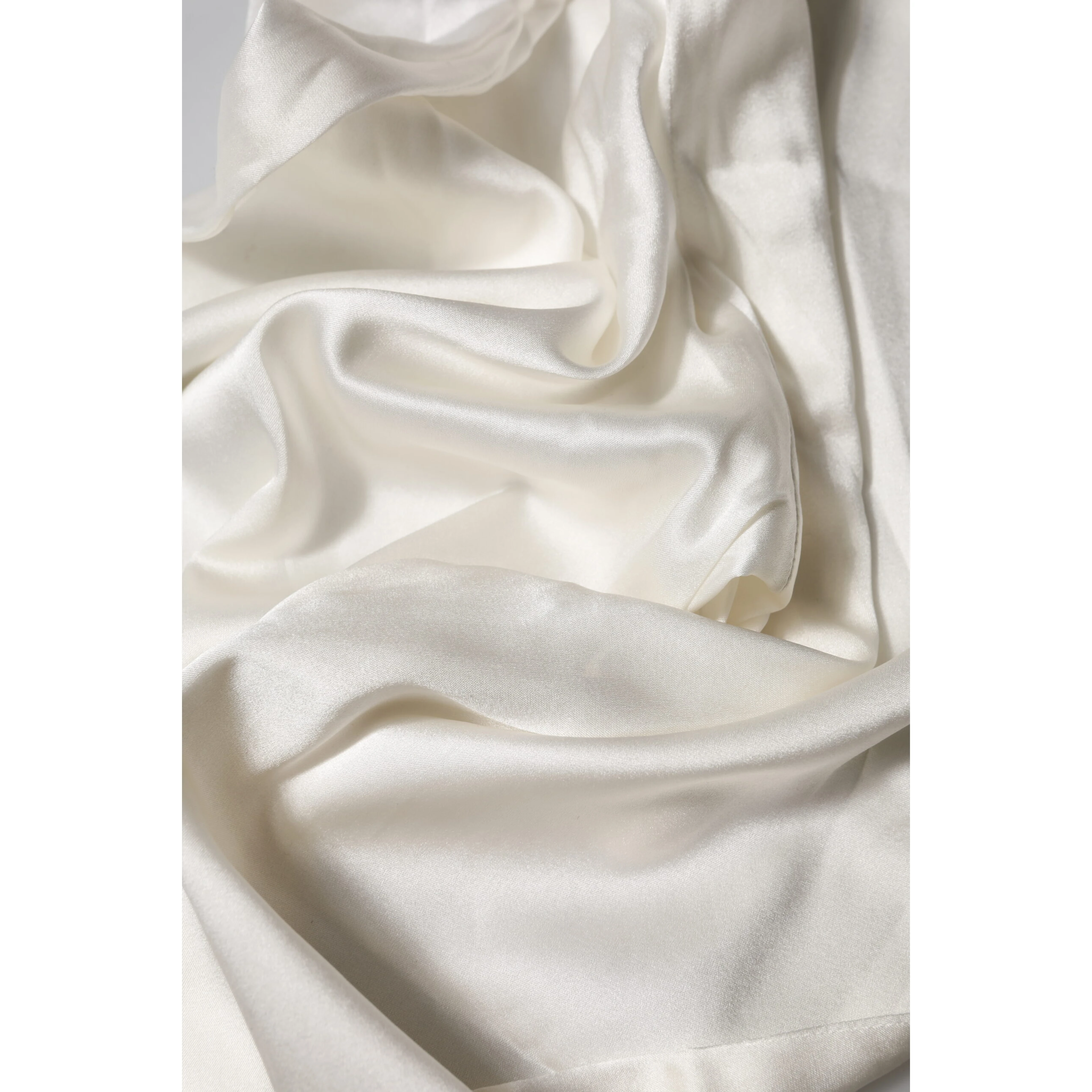 Ivory Silk Tapered High Waist Pants