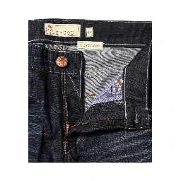 Blue Washed Cotton Mid Waist Flared Denim Jeans