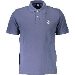 Blue Cotton Polo Shirt