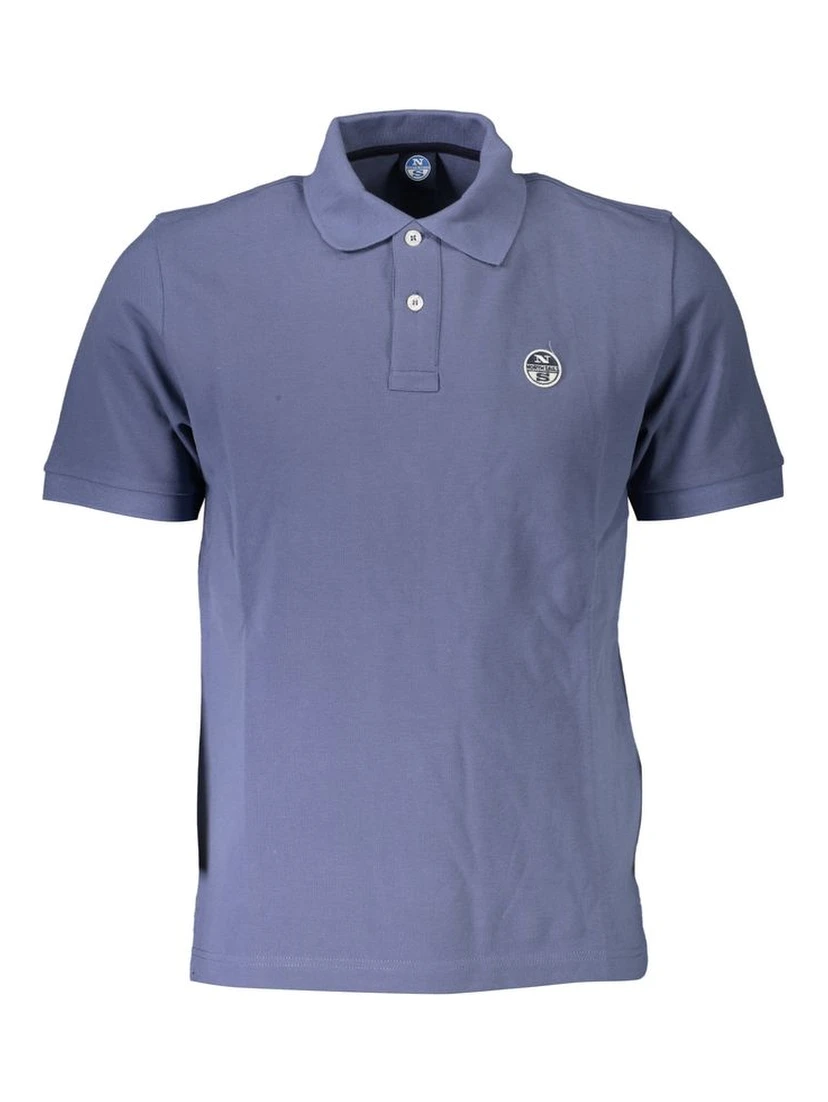 Blue Cotton Polo Shirt