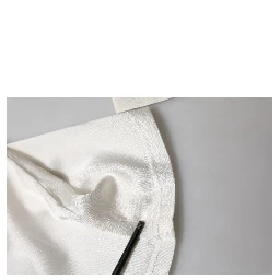 Ivory Silk Tapered High Waist Pants
