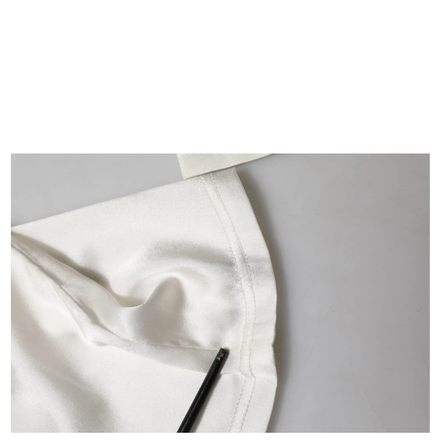 Ivory Silk Tapered High Waist Pants