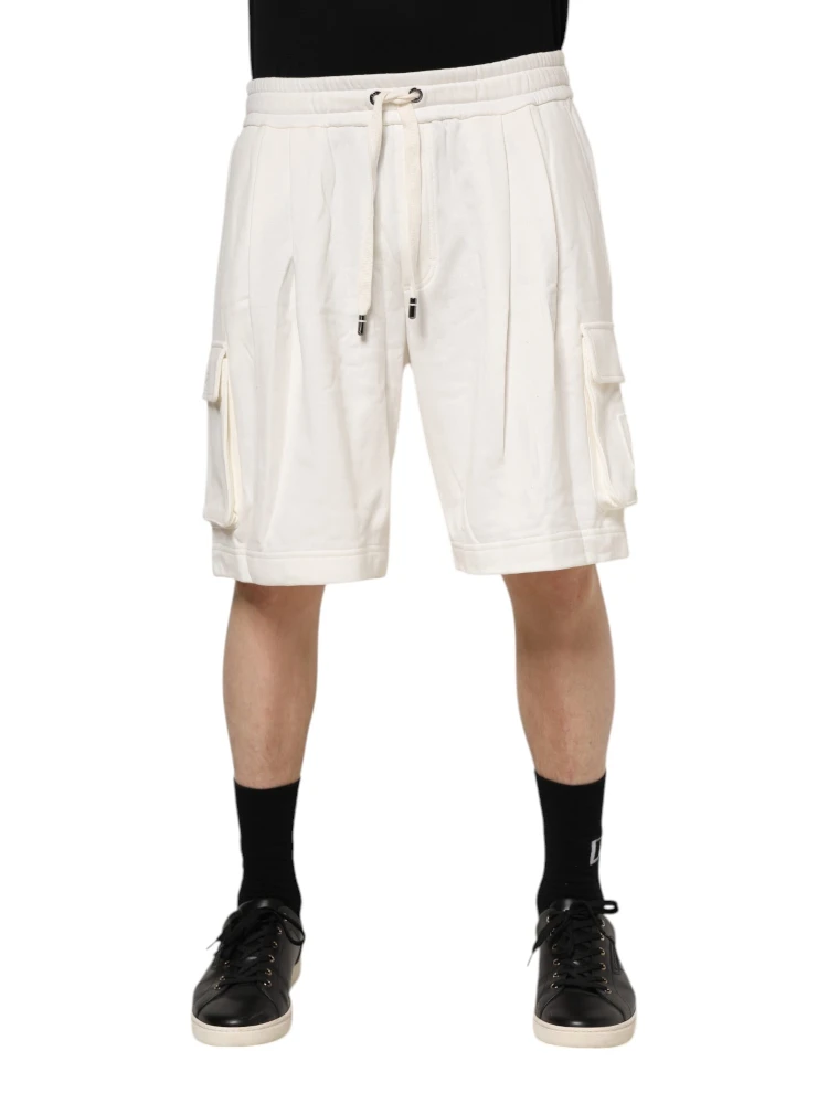 White Cotton Cargo Bermuda Sweatshorts Shorts alternative