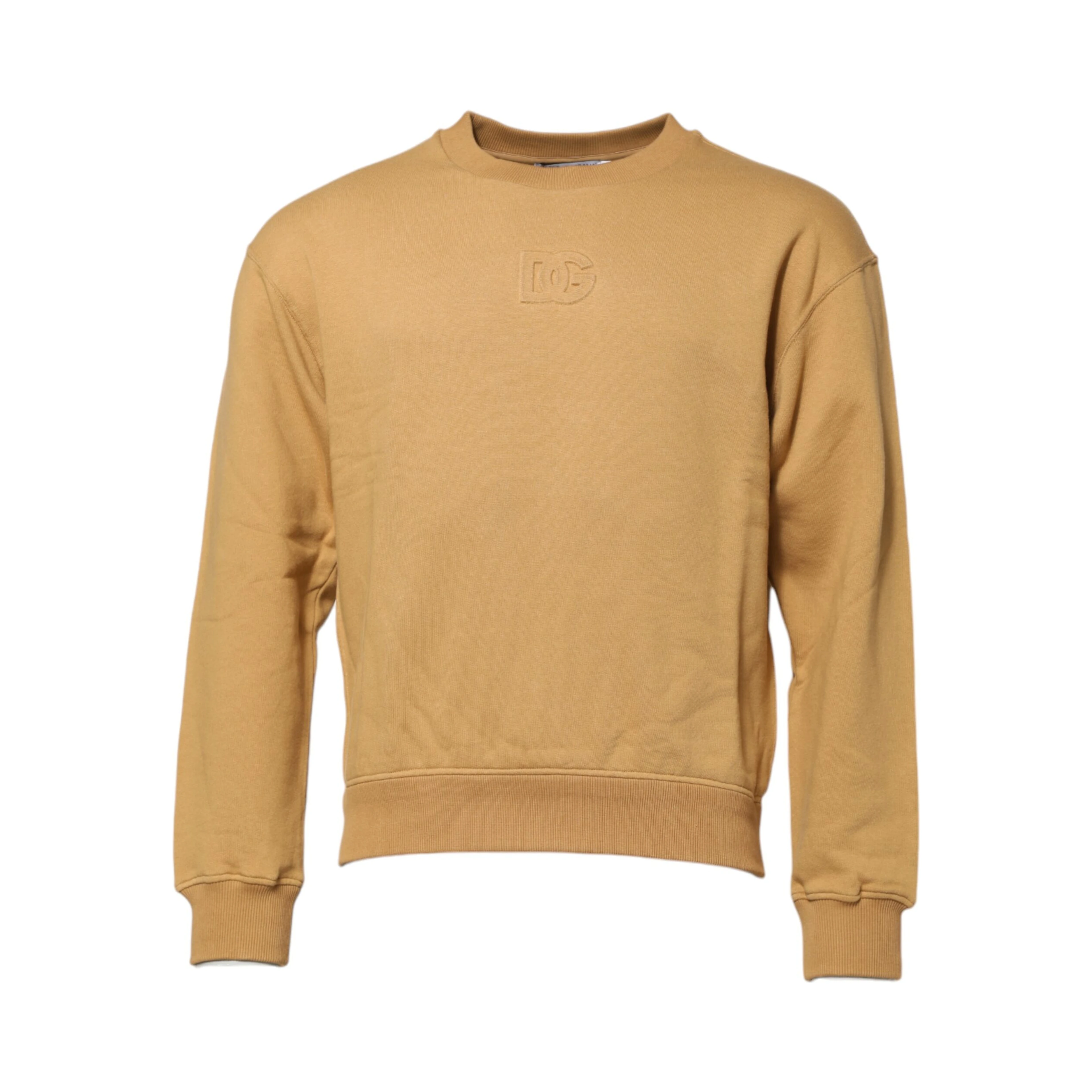 Mustard Cotton DG Embossed Pullover Sweater