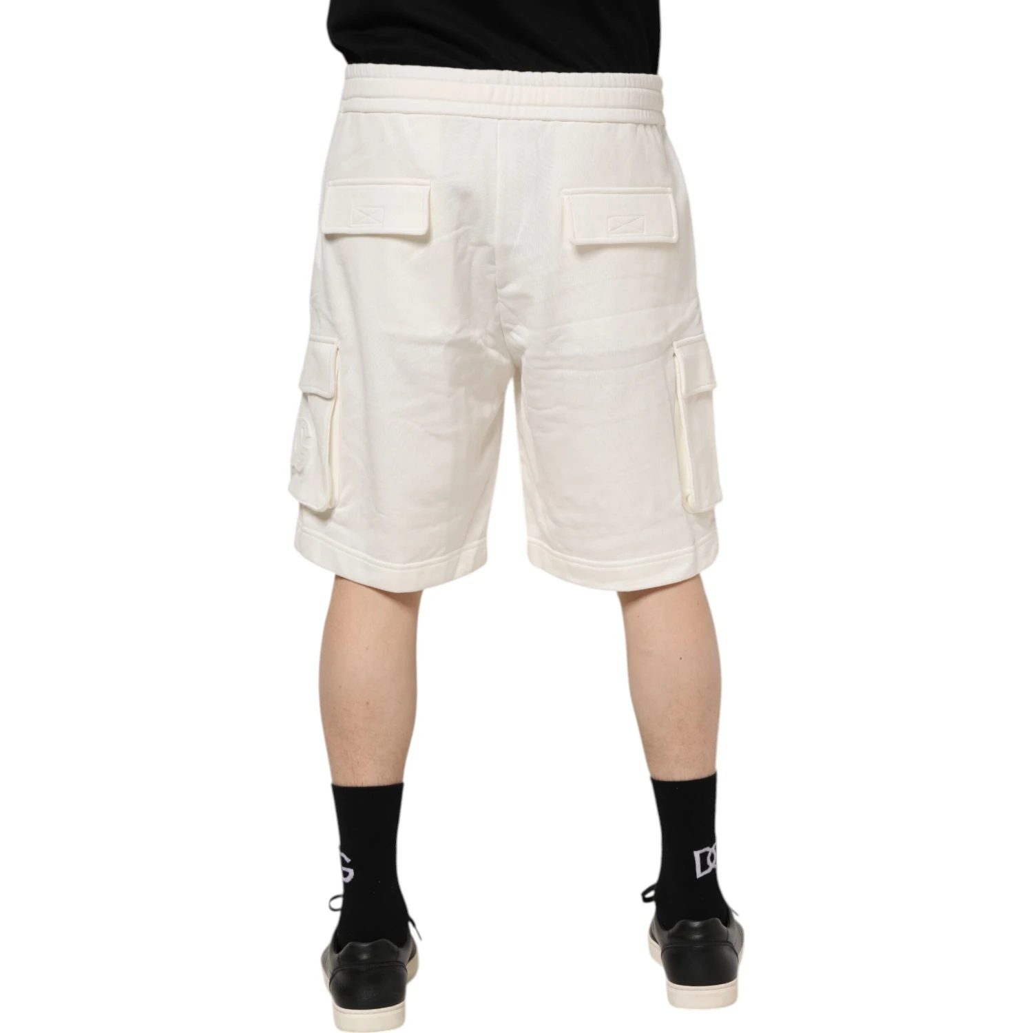 White Cotton Cargo Bermuda Sweatshorts Shorts