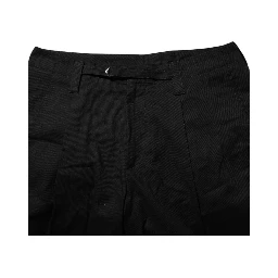 Black Cotton Knee Length Men Bermuda Shorts