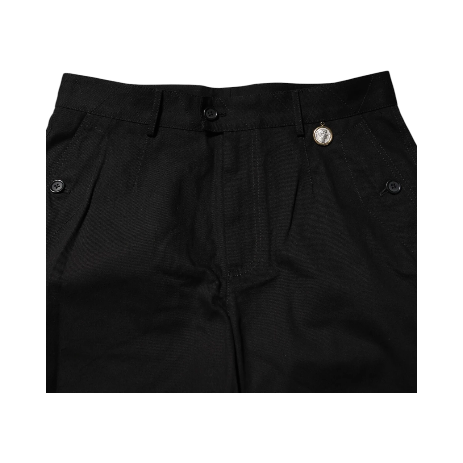 Black Cotton Knee Length Men Bermuda Shorts